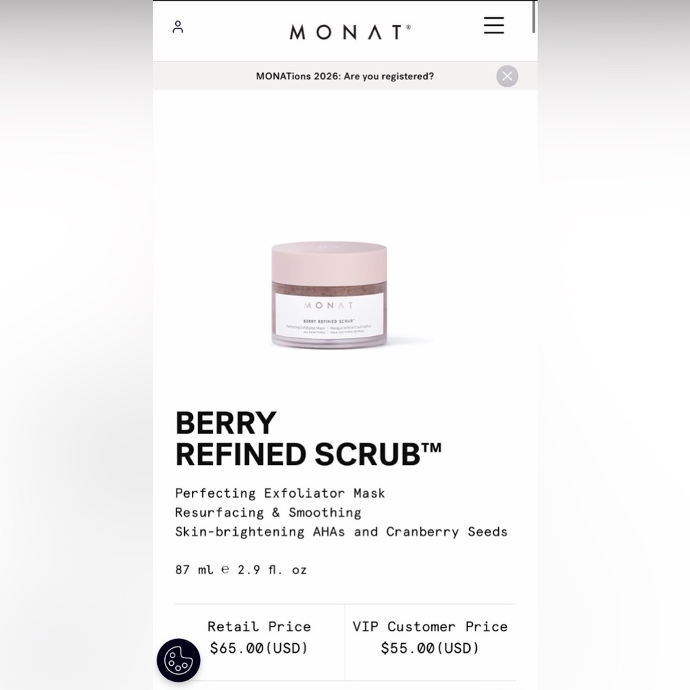 Monat Berry refined scrub